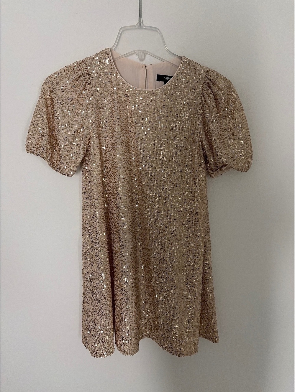 Aqua Girls Sequin Puff Sleeve Dress Size S 7/8 Kids